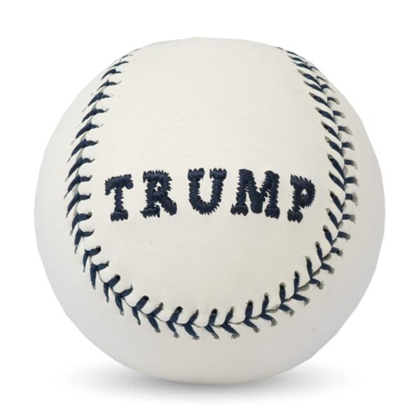 White Trump Baseball with Navy stitching